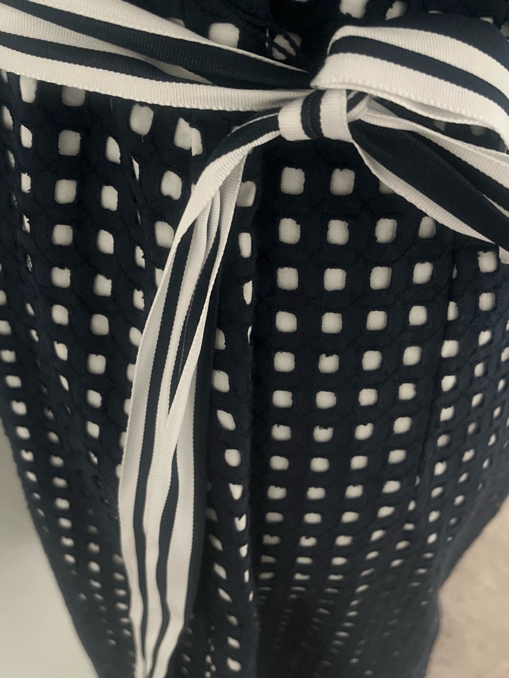 Vineyard Vines Navy and White Strapless Checked Belted Dress - Picture 5 of 6